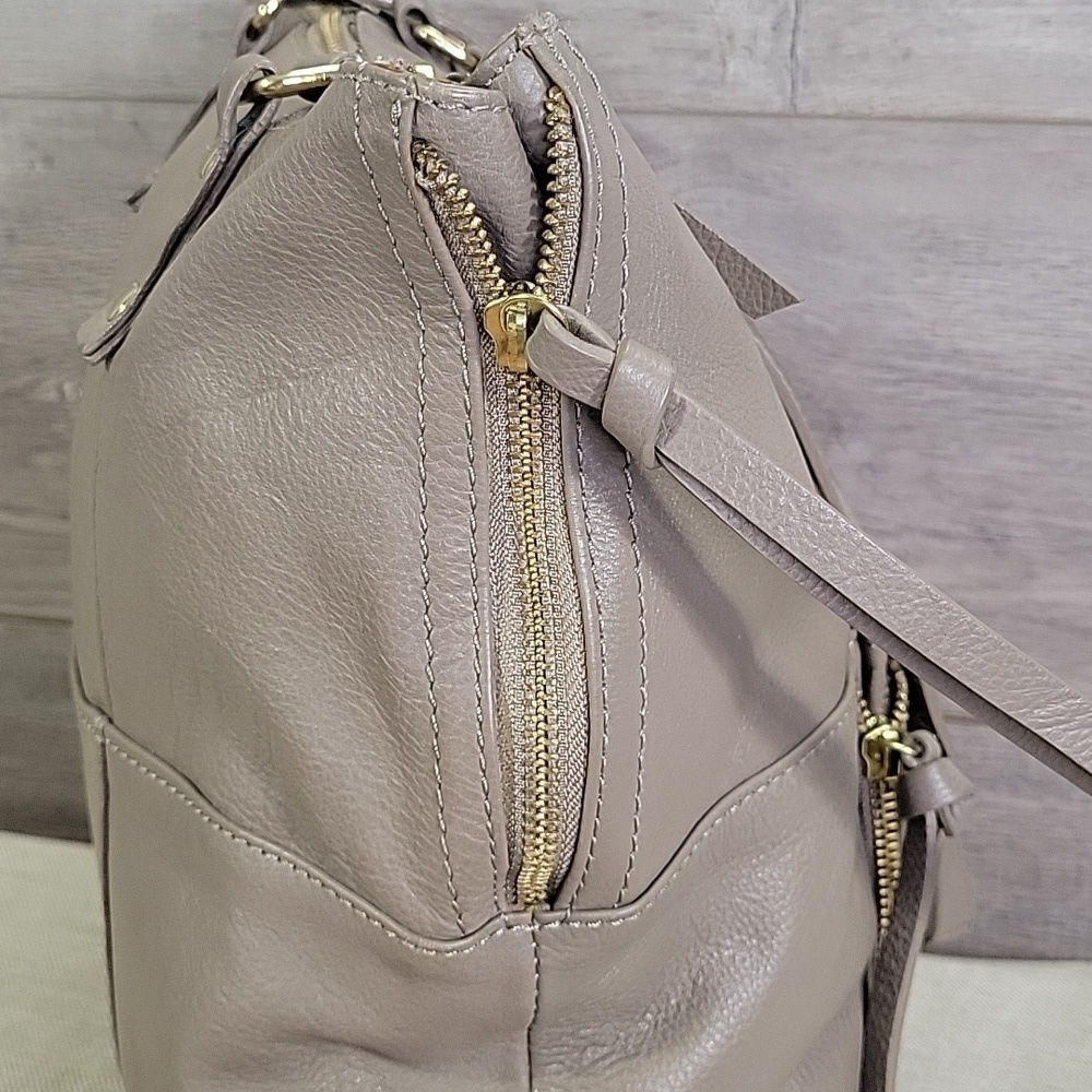 Kooba Taupe Leather Tote Shoulder Bag Handbag Purse - Picture 9 of 14